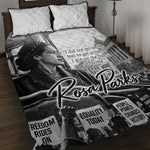 Rosa Parks Civil Rights Quilt Bed Set Vintage Bus American Flag And Red Roses Tribute