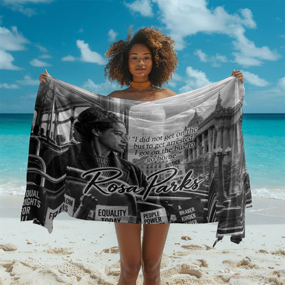 Rosa Parks Civil Rights Sarong Vintage Bus American Flag And Red Roses Tribute
