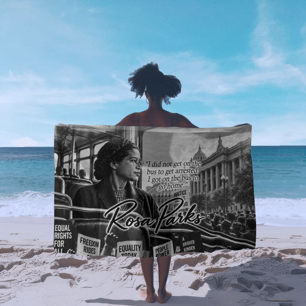 Rosa Parks Civil Rights Sarong Vintage Bus American Flag And Red Roses Tribute