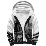 Rosa Parks Civil Rights Sherpa Hoodie Vintage Bus American Flag And Red Roses Tribute
