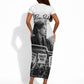 Rosa Parks Civil Rights Short Sleeve Bodycon Dress Vintage Bus American Flag And Red Roses Tribute