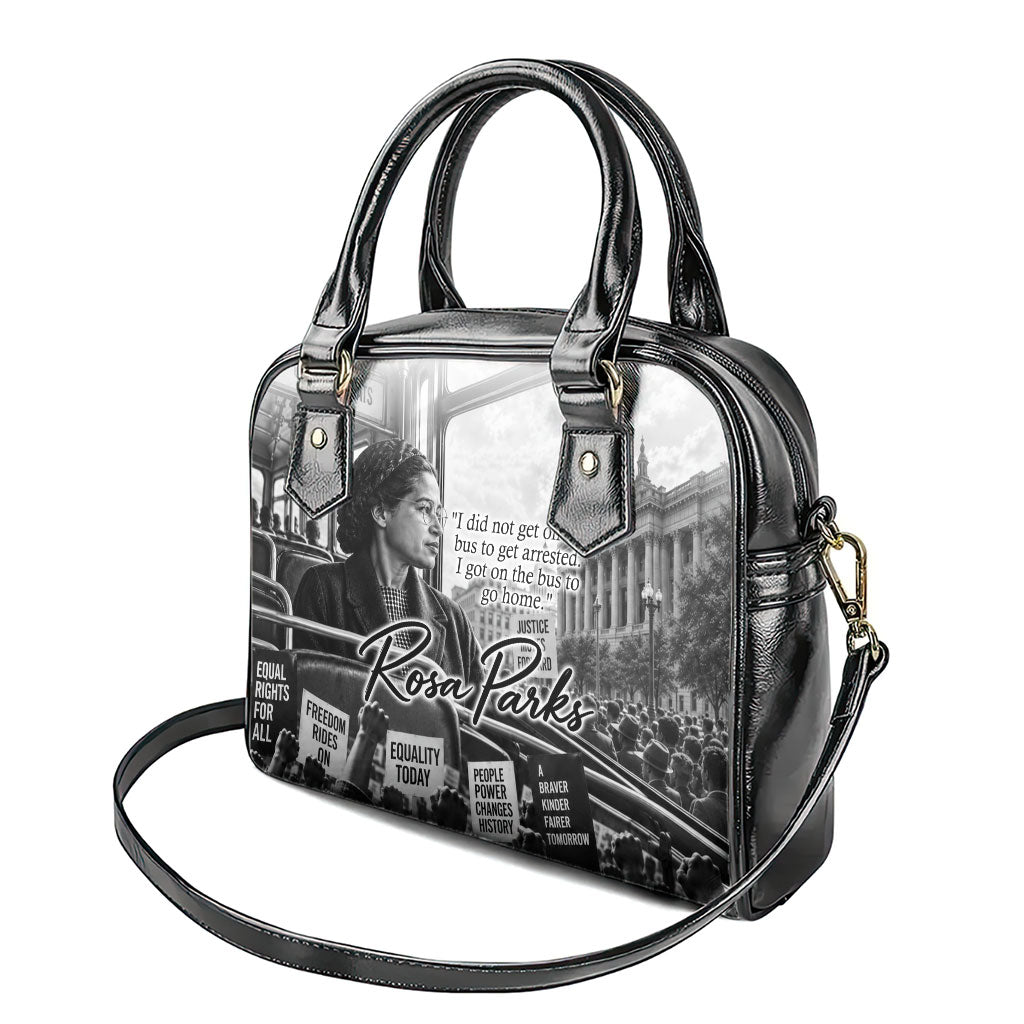 Rosa Parks Civil Rights Shoulder Handbag Vintage Bus American Flag And Red Roses Tribute