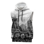 Rosa Parks Civil Rights Sleeveless Hoodie Vintage Bus American Flag And Red Roses Tribute