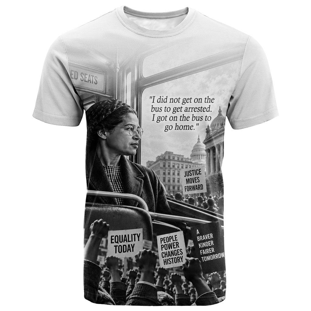 Rosa Parks Civil Rights T shirt Vintage Bus American Flag And Red Roses Tribute