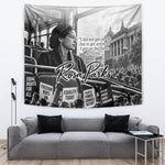 Rosa Parks Civil Rights Tapestry Vintage Bus American Flag And Red Roses Tribute