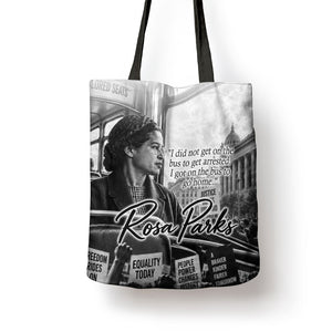 Rosa Parks Civil Rights Tote Bag Vintage Bus American Flag And Red Roses Tribute
