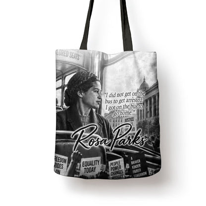 Rosa Parks Civil Rights Tote Bag Vintage Bus American Flag And Red Roses Tribute