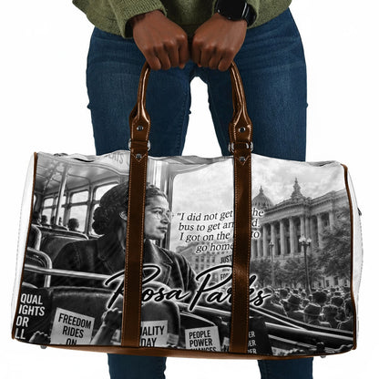 Rosa Parks Civil Rights Travel Bag Vintage Bus American Flag And Red Roses Tribute