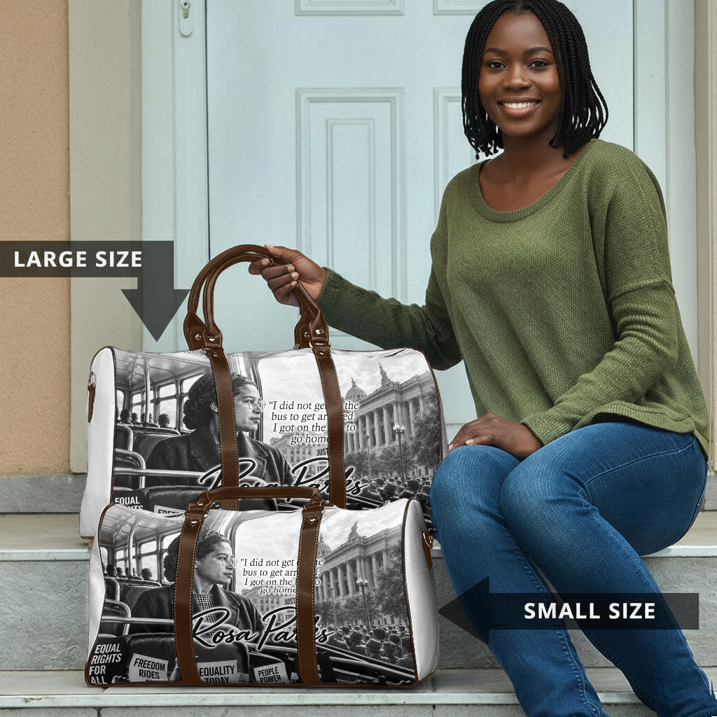 Rosa Parks Civil Rights Travel Bag Vintage Bus American Flag And Red Roses Tribute