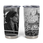 Rosa Parks Civil Rights Tumbler Cup Vintage Bus American Flag And Red Roses Tribute