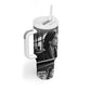 Rosa Parks Civil Rights Tumbler With Handle Vintage Bus American Flag And Red Roses Tribute