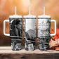 Rosa Parks Civil Rights Tumbler With Handle Vintage Bus American Flag And Red Roses Tribute
