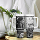 Rosa Parks Civil Rights Tumbler With Handle Vintage Bus American Flag And Red Roses Tribute