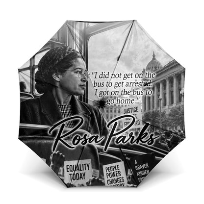 Rosa Parks Civil Rights Umbrella Vintage Bus American Flag And Red Roses Tribute