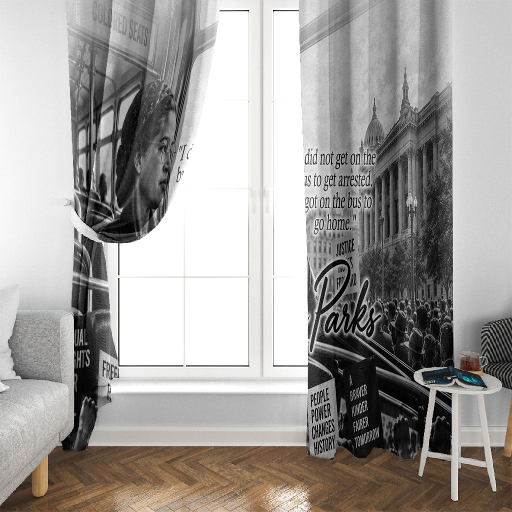 Rosa Parks Civil Rights Window Curtain Vintage Bus American Flag And Red Roses Tribute