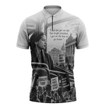 Rosa Parks Civil Rights Zipper Polo Shirt Vintage Bus American Flag And Red Roses Tribute