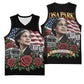 Rosa Parks Civil Rights Activist Basketball Jersey Vintage Bus American Flag And Red Roses Tribute Art