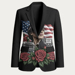 Rosa Parks Civil Rights Activist Blazer Vintage Bus American Flag And Red Roses Tribute Art