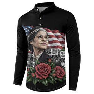 Rosa Parks Civil Rights Activist Button Sweatshirt Vintage Bus American Flag And Red Roses Tribute Art