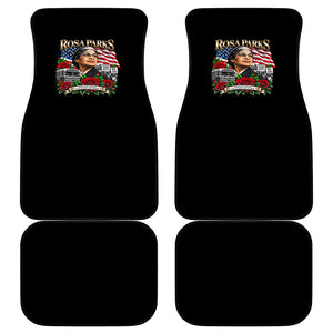 Rosa Parks Civil Rights Activist Car Mats Vintage Bus American Flag And Red Roses Tribute Art