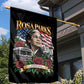 Rosa Parks Civil Rights Activist Garden Flag Vintage Bus American Flag And Red Roses Tribute Art