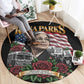 Rosa Parks Civil Rights Activist Round Carpet Vintage Bus American Flag And Red Roses Tribute Art