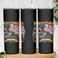 Rosa Parks Civil Rights Activist Skinny Tumbler Vintage Bus American Flag And Red Roses Tribute Art