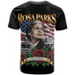 Rosa Parks Civil Rights Activist T shirt Vintage Bus American Flag And Red Roses Tribute Art