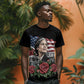 Rosa Parks Civil Rights Activist T shirt Vintage Bus American Flag And Red Roses Tribute Art