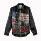 Rosa Parks Civil Rights Activist Women Casual Shirt Vintage Bus American Flag And Red Roses Tribute Art