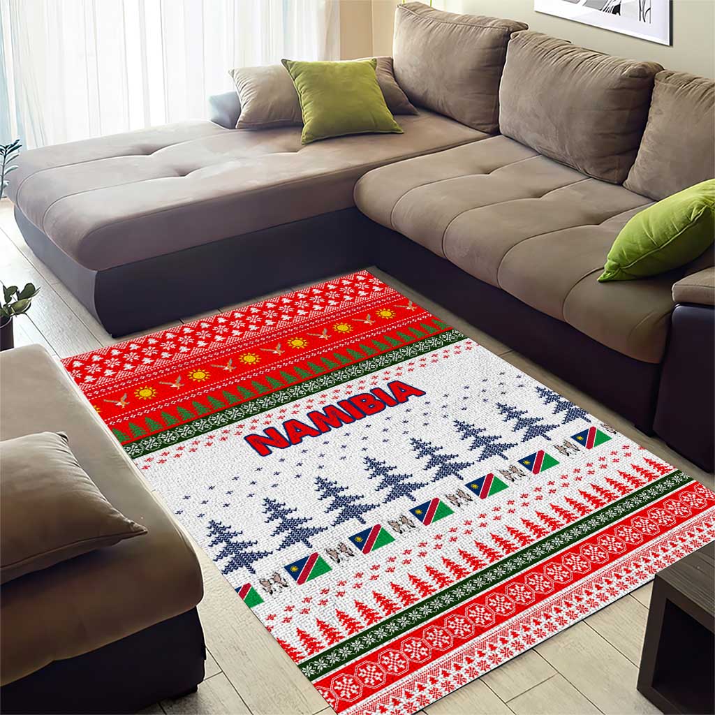 Namibia Christmas Area Rug Coat of Arm National Flag Motif - African Pride