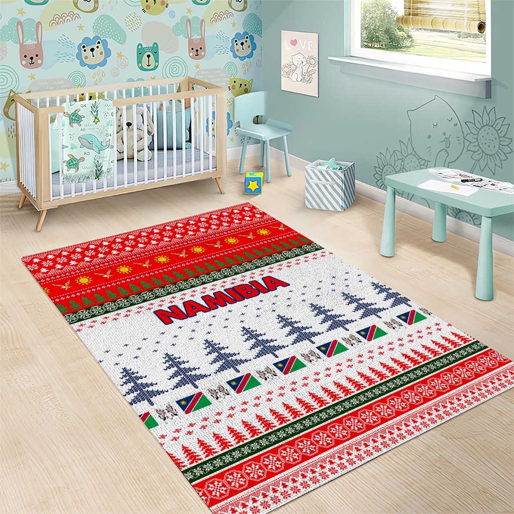 Namibia Christmas Area Rug Coat of Arm National Flag Motif - African Pride