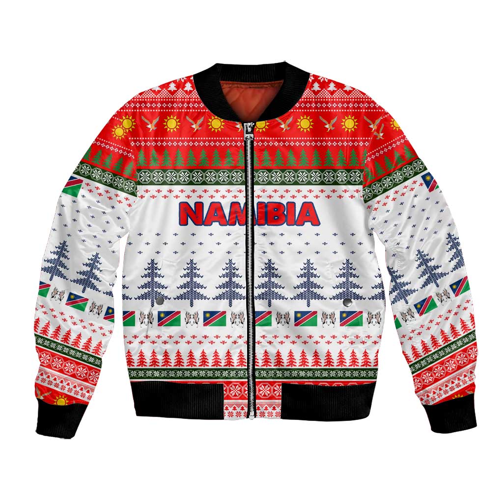Namibia Christmas Bomber Jacket Coat of Arm National Flag Motif - African Pride