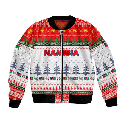 Namibia Christmas Bomber Jacket Coat of Arm National Flag Motif - African Pride
