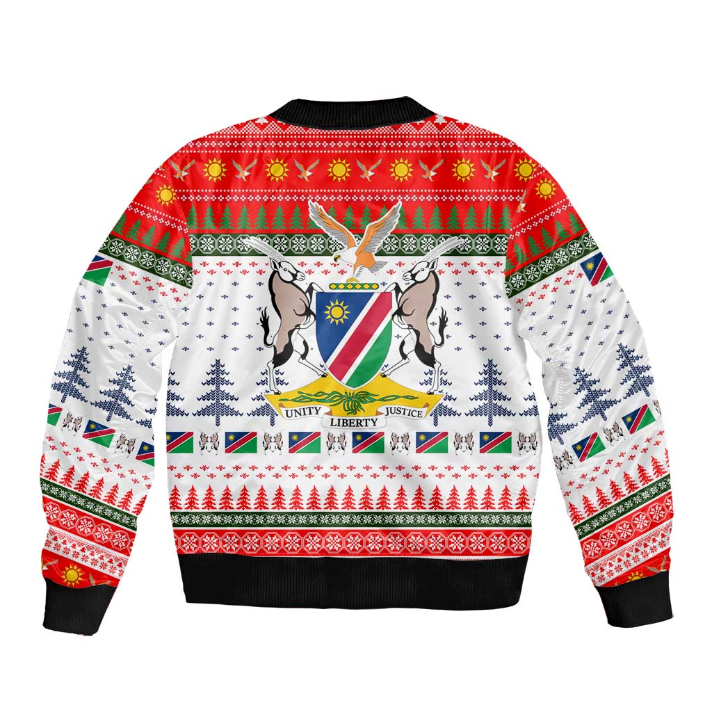 Namibia Christmas Bomber Jacket Coat of Arm National Flag Motif - African Pride