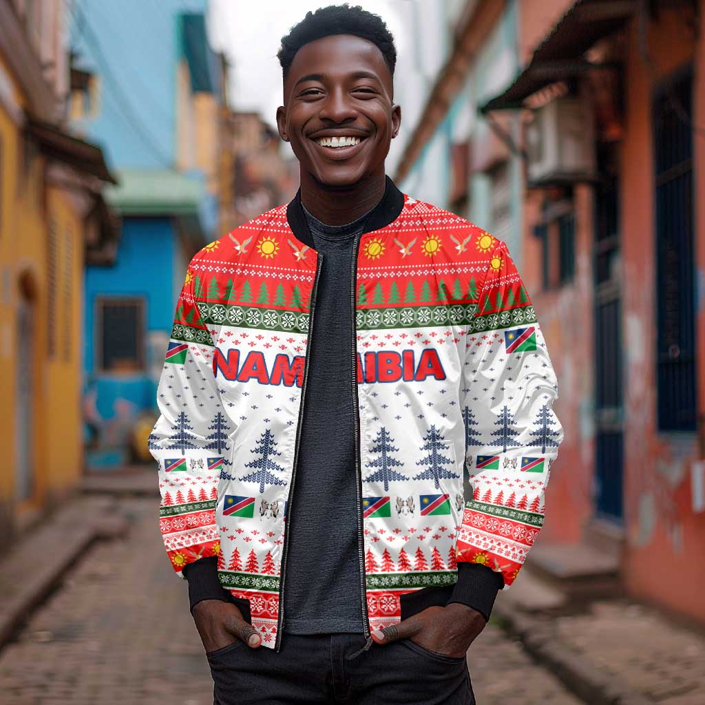 Namibia Christmas Bomber Jacket Coat of Arm National Flag Motif - African Pride