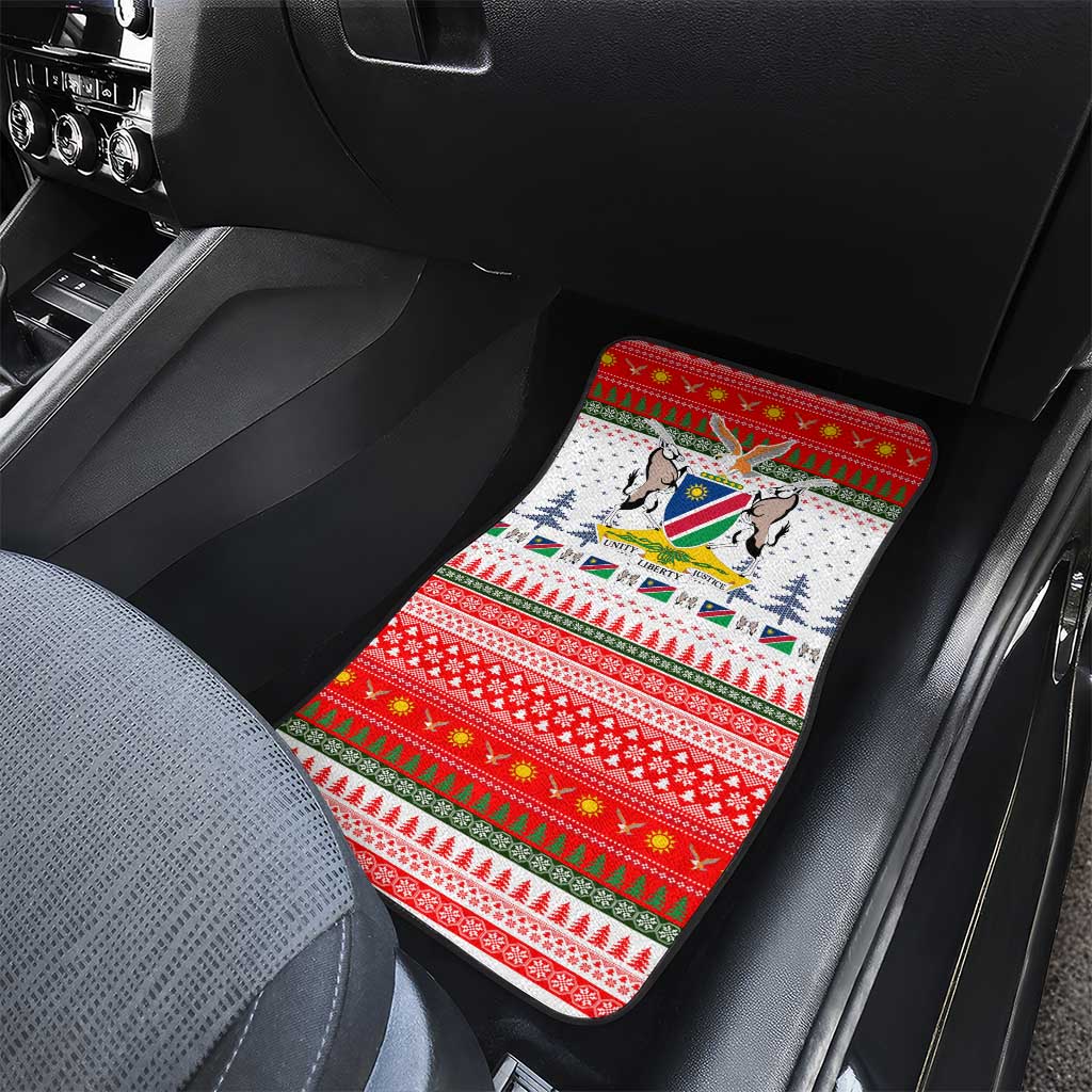 Namibia Christmas Car Mats Coat of Arm National Flag Motif - African Pride