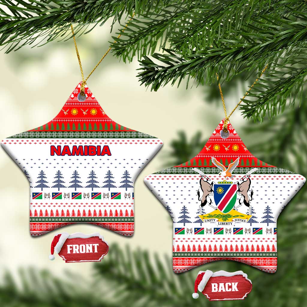 Namibia Christmas Ceramic Ornament Coat of Arm National Flag Motif - African Pride