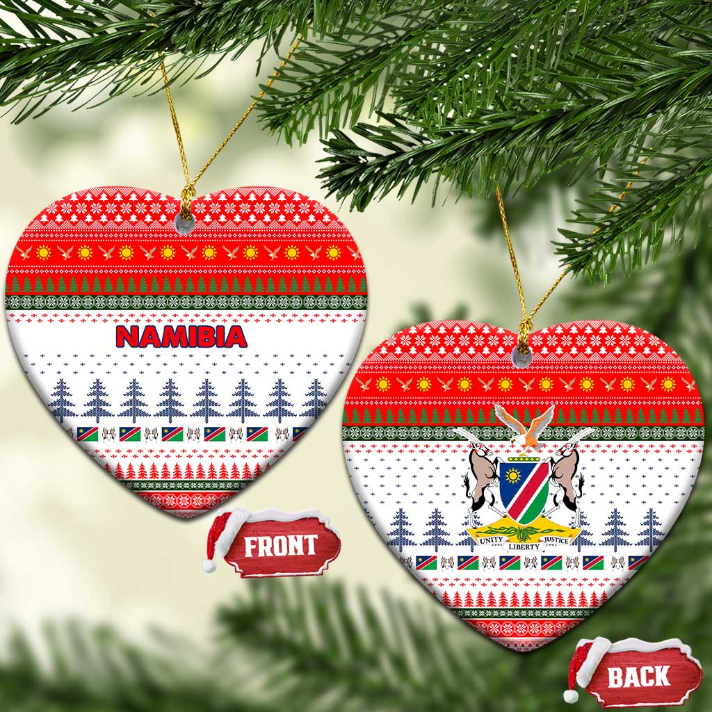 Namibia Christmas Ceramic Ornament Coat of Arm National Flag Motif - African Pride