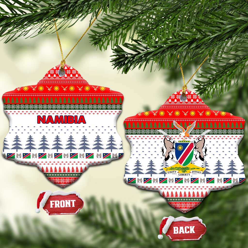 Namibia Christmas Ceramic Ornament Coat of Arm National Flag Motif - African Pride