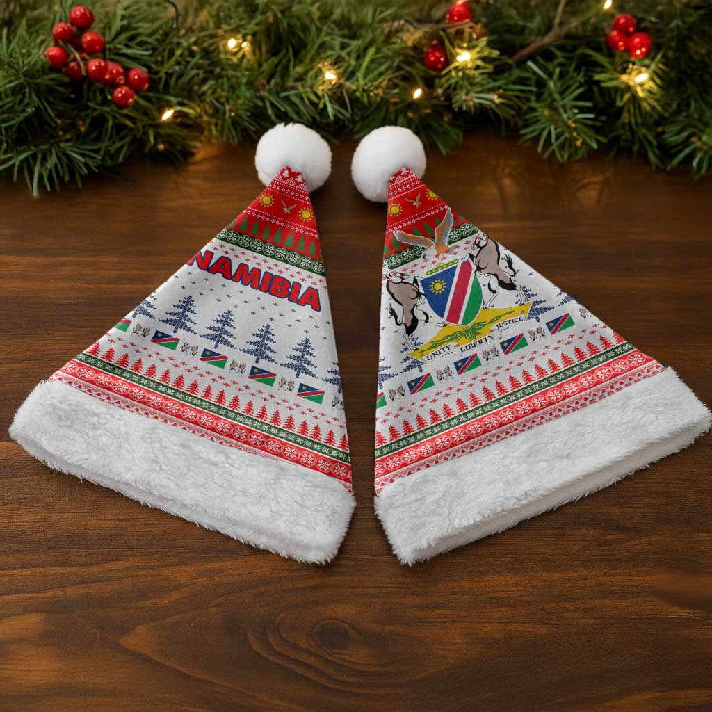 Namibia Christmas Santa Hat Coat of Arm National Flag Motif - African Pride