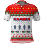 Namibia Christmas Polo Shirt Coat of Arm National Flag Motif - African Pride