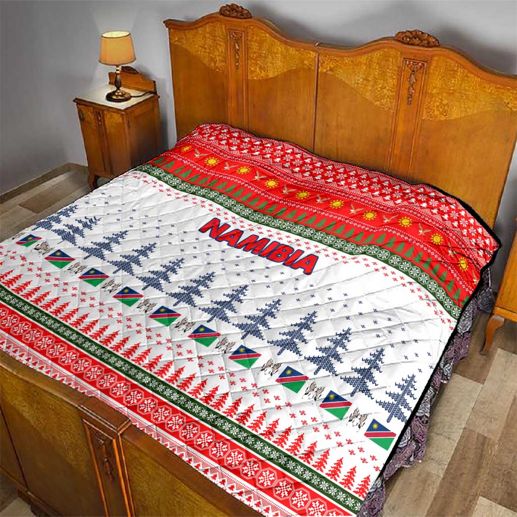 Namibia Christmas Quilt Coat of Arm National Flag Motif - African Pride
