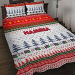 Namibia Christmas Quilt Bed Set Coat of Arm National Flag Motif - African Pride