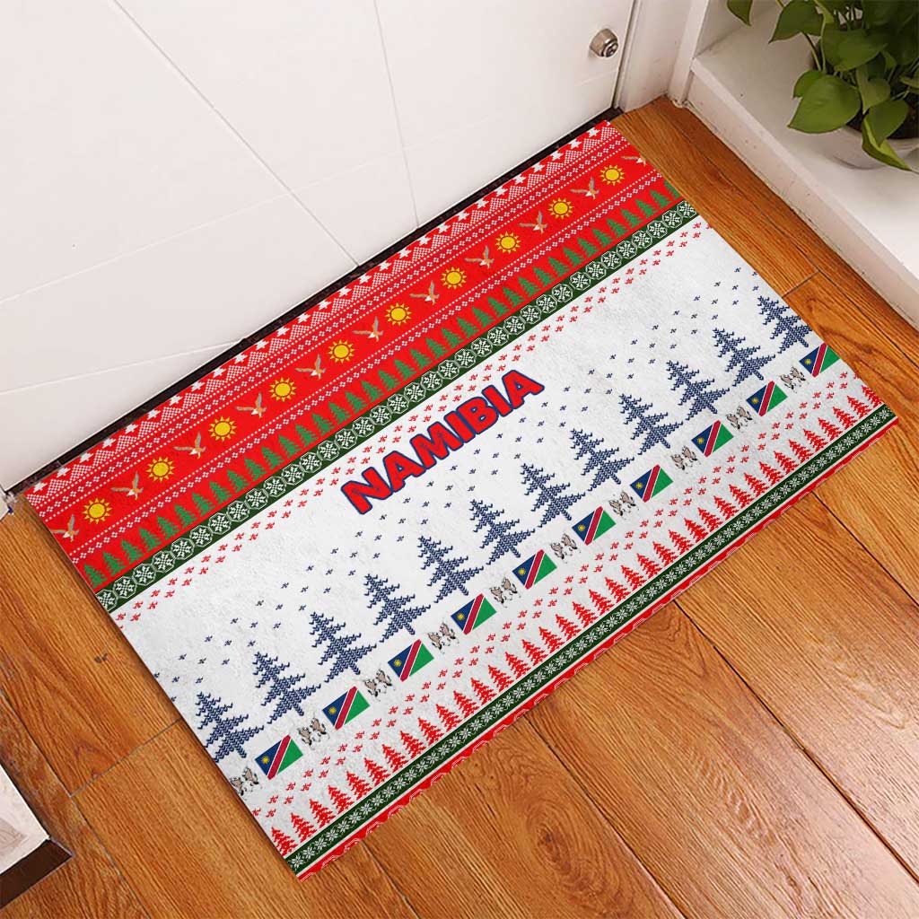 Namibia Christmas Rubber Doormat Coat of Arm National Flag Motif - African Pride