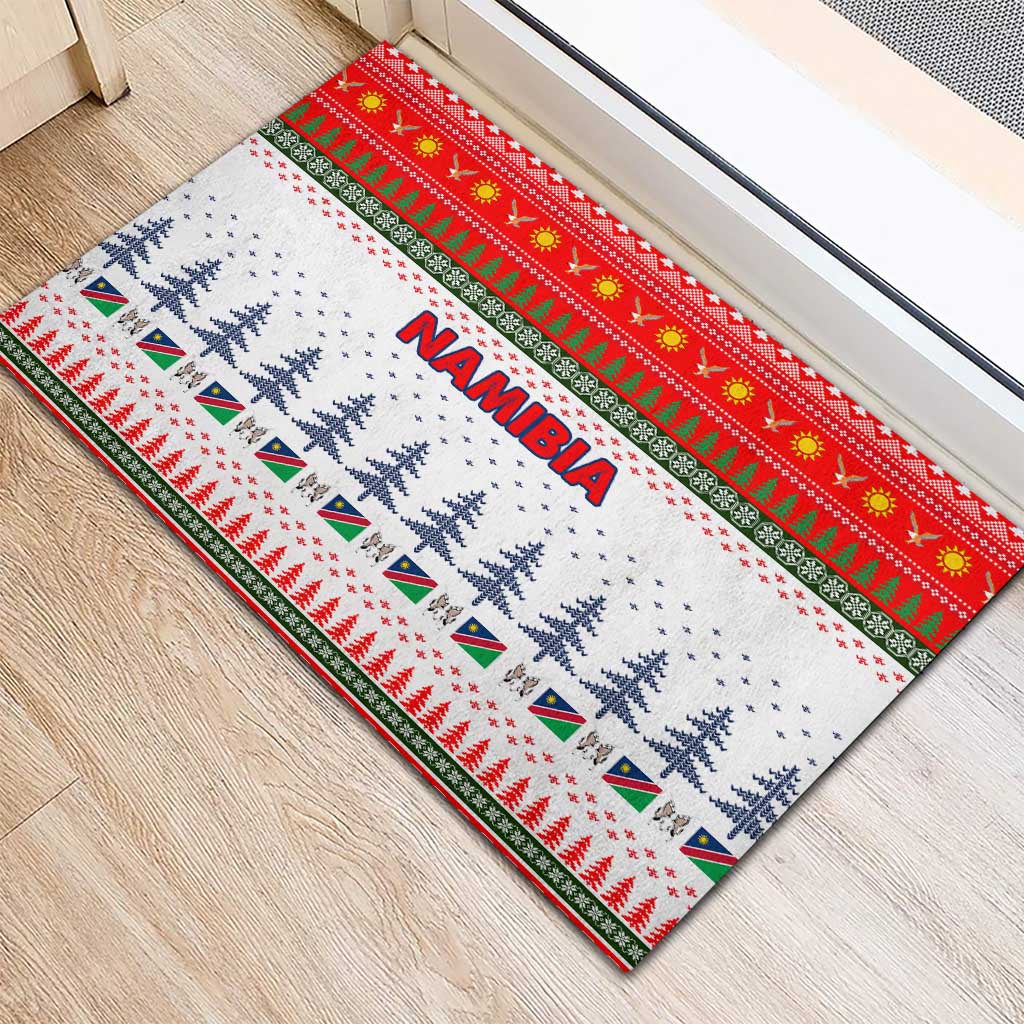 Namibia Christmas Rubber Doormat Coat of Arm National Flag Motif - African Pride