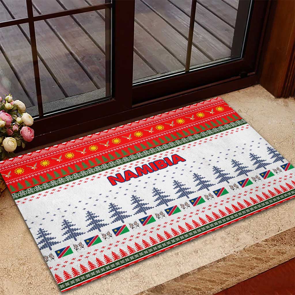 Namibia Christmas Rubber Doormat Coat of Arm National Flag Motif - African Pride