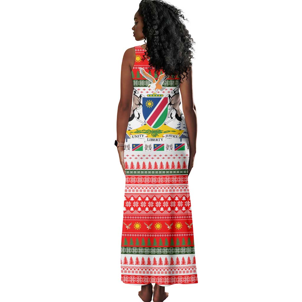 Namibia Christmas Tank Maxi Dress Coat of Arm National Flag Motif - African Pride