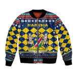 Namibia Christmas Bomber Jacket Coat of Arms and Flag Map Motif - African Pride