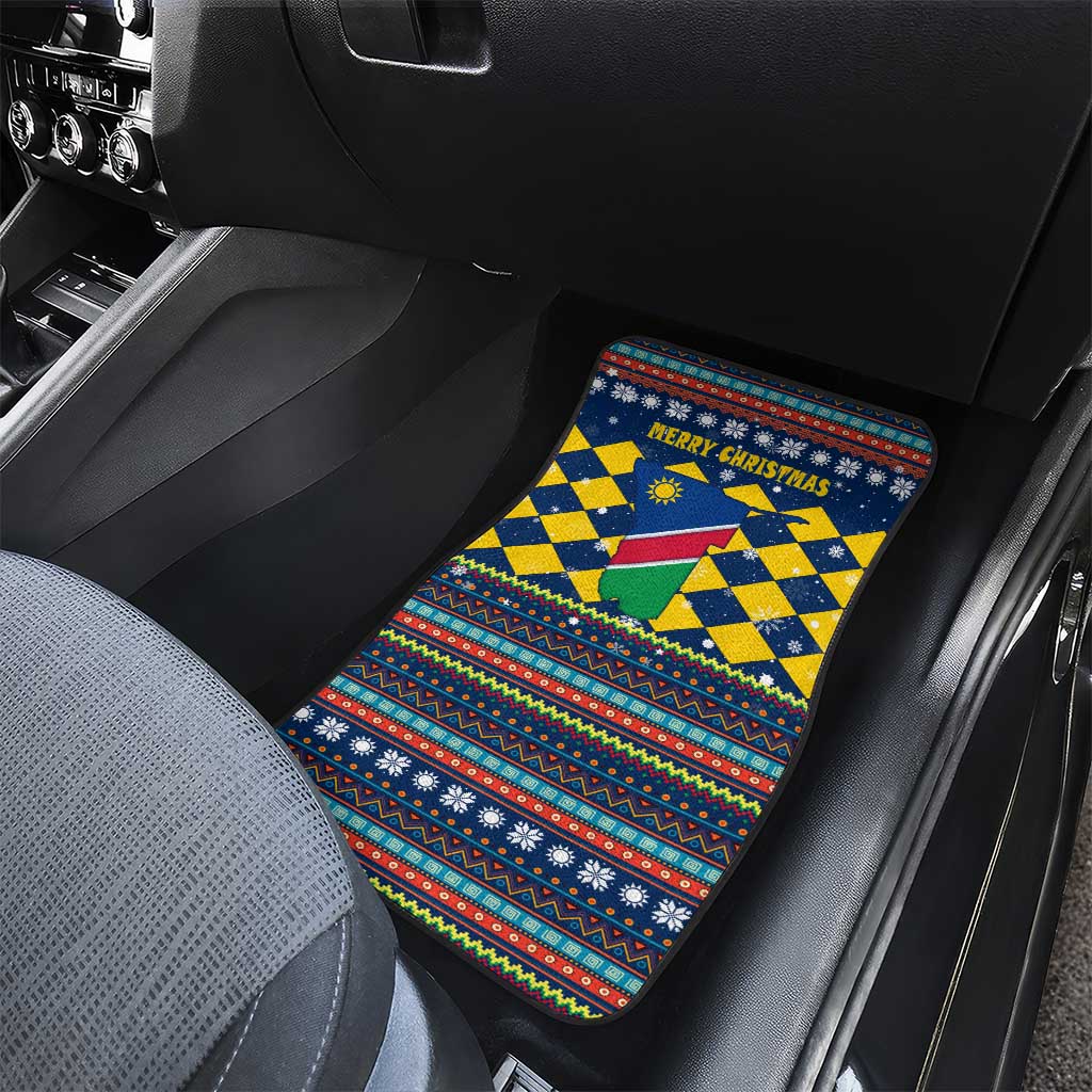 Namibia Christmas Car Mats Coat of Arms and Flag Map Motif - African Pride